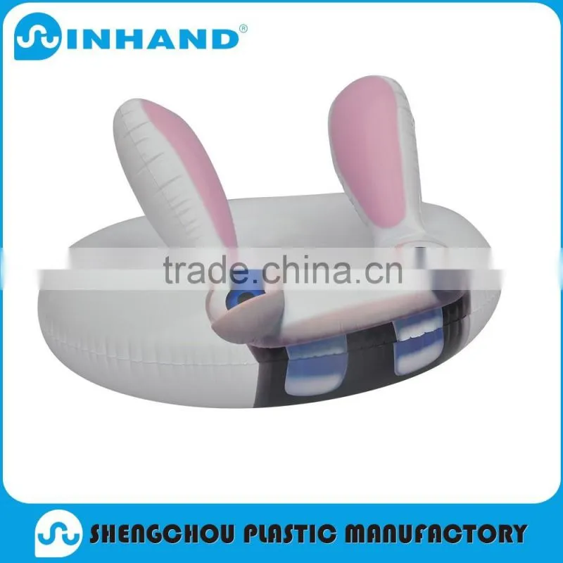 2016 Eco-friendly New Style Pink Rabbit Floating Inflatable Water Floating Rider/inflatable swim ring/inflatable float rider