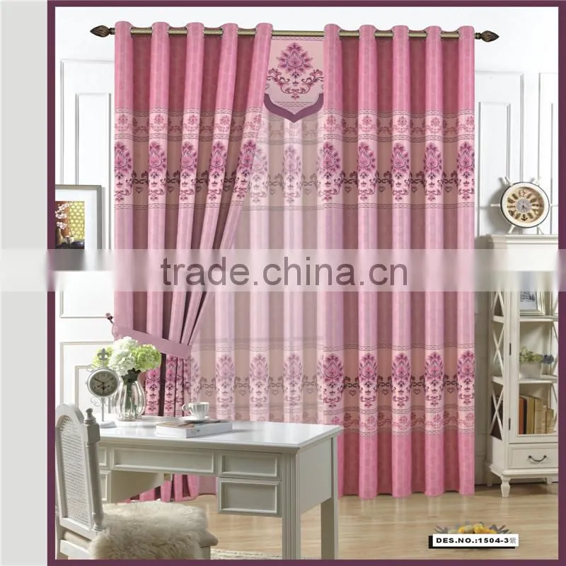 New curtain style printed blackout curtain fabric