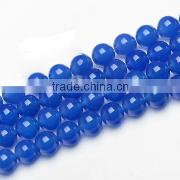 8mm round blue agate beads