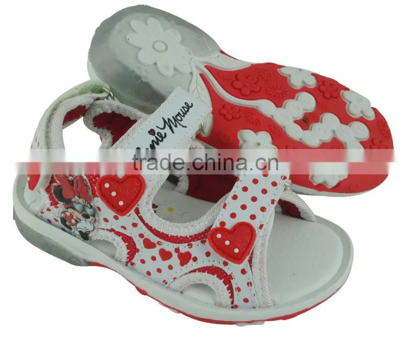 high quality sports kids fancy sandals with mickey mouse flower