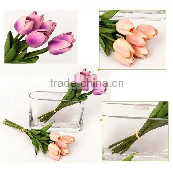 Real touch artificial tulips with 6pcs bundle/decorative tulips flower