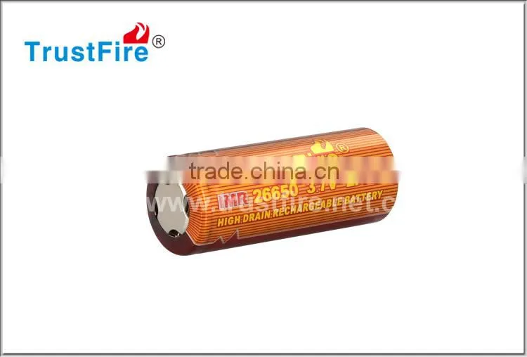 2014 TrustFire deep cycle batteries 3.7v 3400mah new style IMR 26650 high drain rechargeable battery unprotected FLAT top