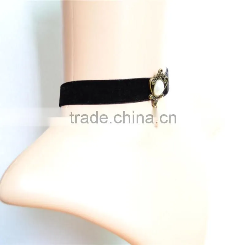 Retro vintage Gothic Black Lace Resin Collar Choker Necklaces for women collier Fashion Jewelry