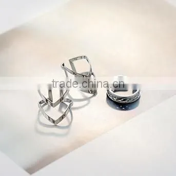 New stainless steel jewelry triangle set rings