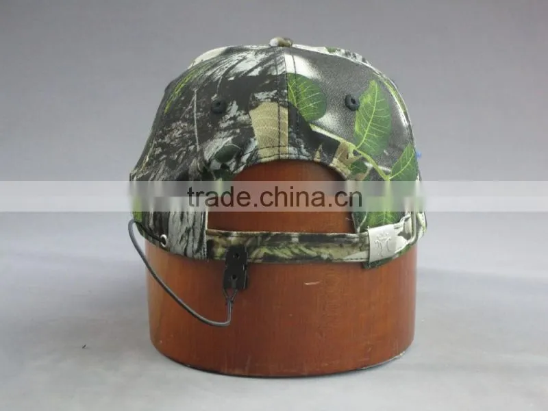 Hi quality 3D embroidery 6-panel Cotton twill LED camo Baseball Cap