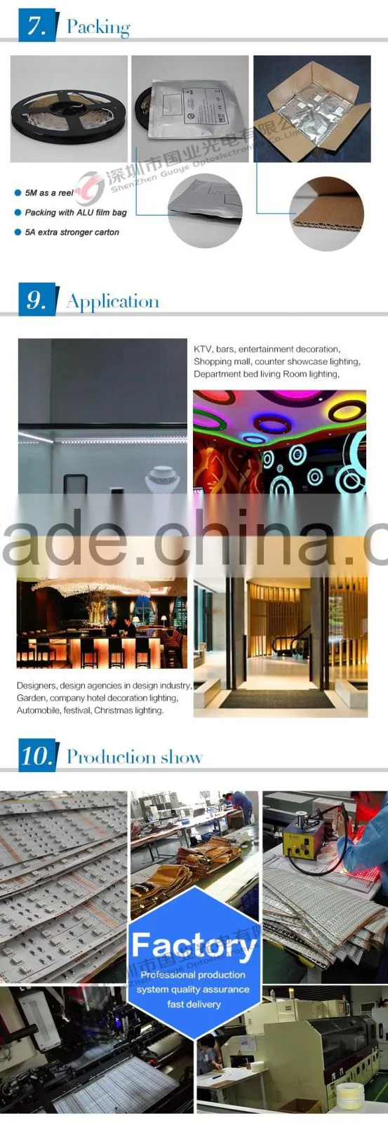 Shenzhen Manufacturer 5mm wide led flexible strip with 3 year warrenty 335 led strips