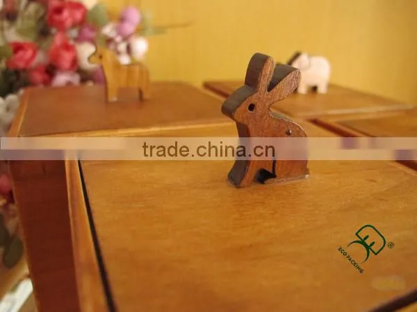 Cute wooden toy storage box with animal elements