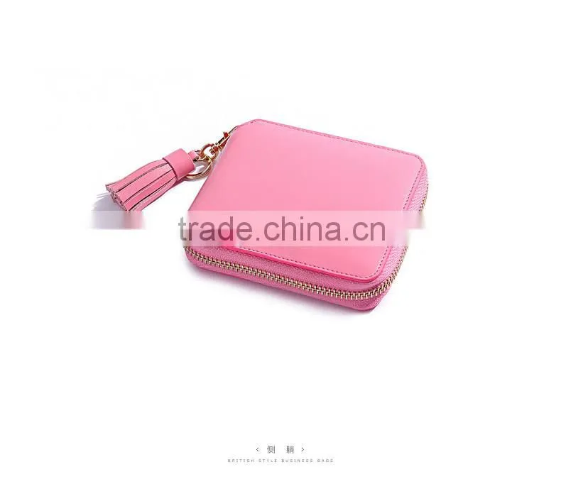 leather macrame women wallet and purse zipper open with coin slot