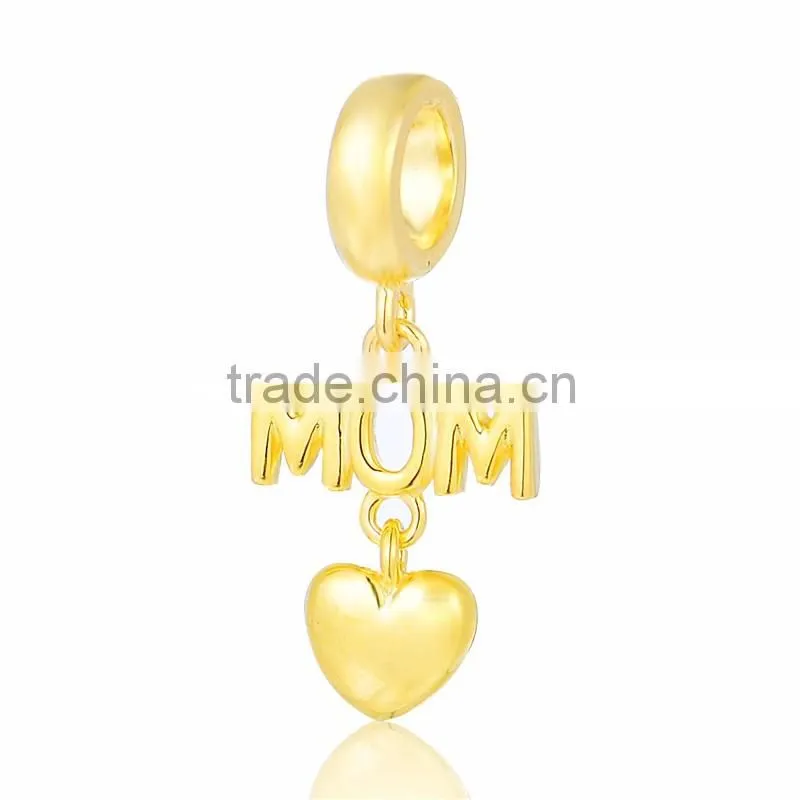 S166 Globalwin Diy Jewelry Fashion Silver 925 European Heart Pendant Charms For Mother