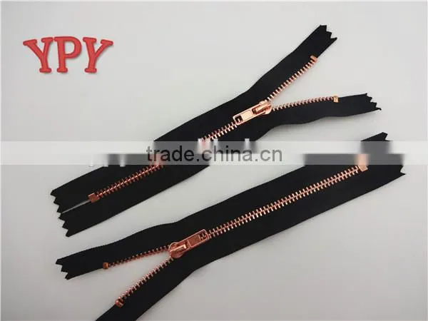 Close End Metal Zipper,Rose Gold Zipper