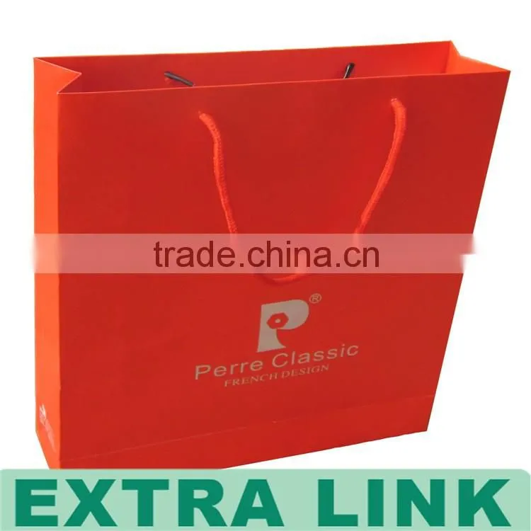 Extra Link Fresh Red Color Cardboard Reuseable Shopping Bag Logo Printed Wholesale