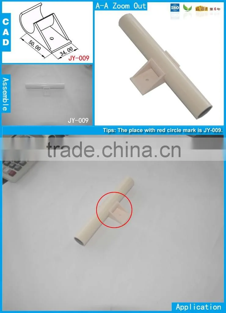 JY-A009|Plastic joints for flexible pipe|Lean pipe fittings|Plastic connector for ABS coated pipe