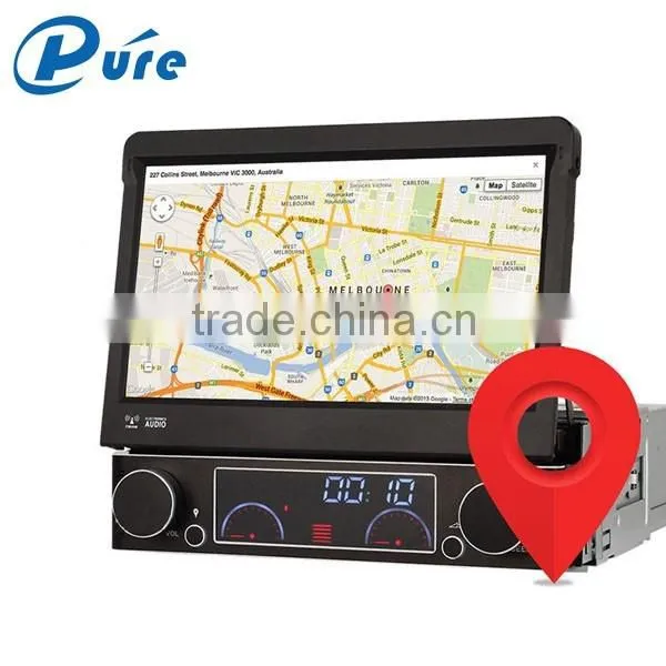 7 Inch Singel Din GPS Radio Player LCD HD Car DVD Player with AUX/Bluetooth/GPS