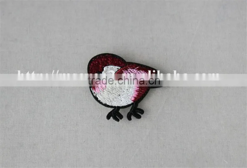 high quality red color polyester fabric neck collar patch embroidery for sale