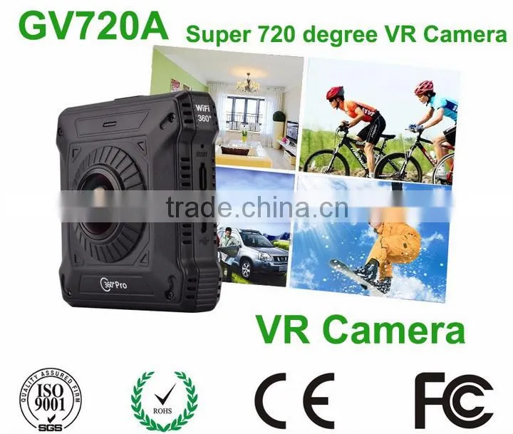 Wifi Dual lens fisheye sport camera 360 720 degree panoramic 1080p panoramic Camera