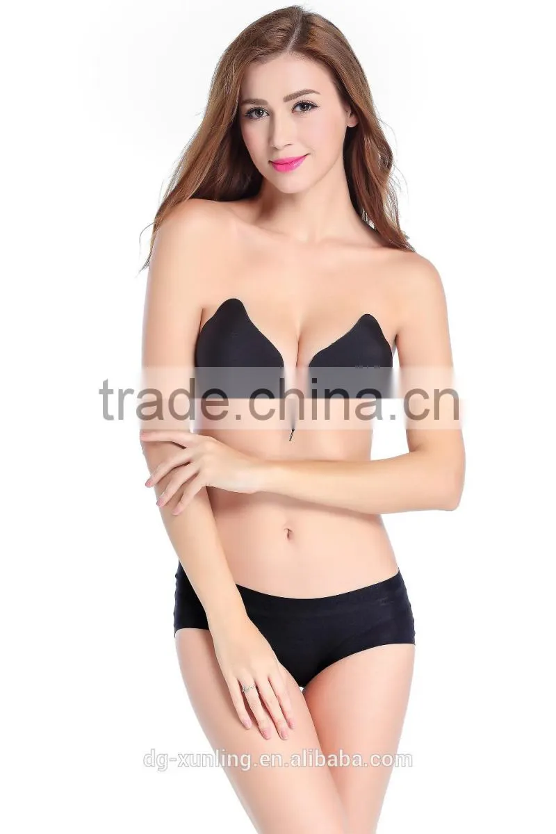 2016 wholesale black nude bras ladies backless and strapless bra self-adhesive silicone sexy fashion bra