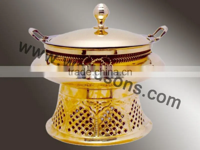 new design handmade chafing dish for sale | 2016 metal made chafing dish | modern chafing dish | brass plated chafing dish