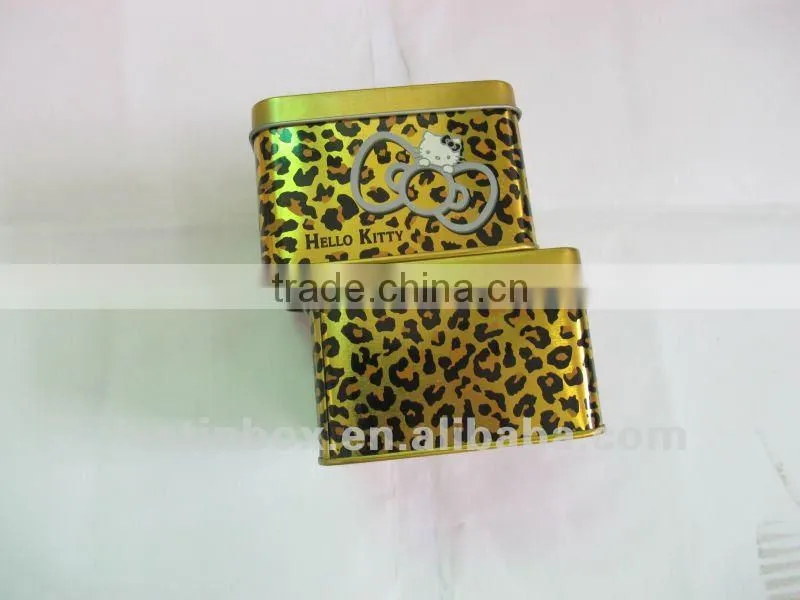 rectangular shape size:100*100*65mm with clear window metal box