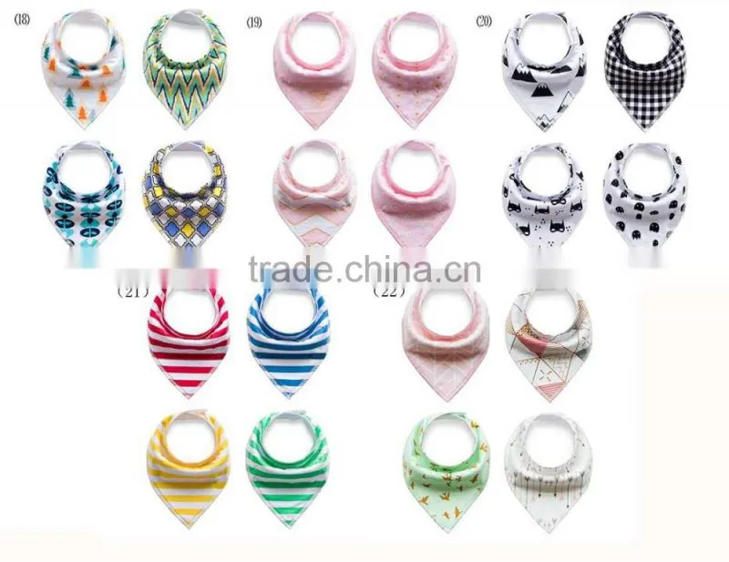 Manufacturer excelent quality cute 100% organic cotton bandana baby bib