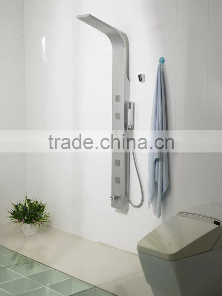 Thermostat Rain Shower Stainless Steel Wall Shower Panel Set with Signle Hand