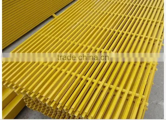 Yellow color FRP Pultruded grating /fiberglass rail fence