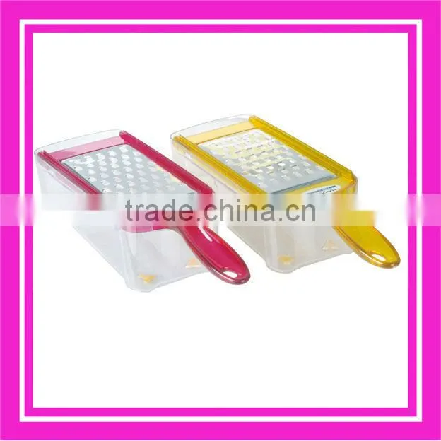 grater with bowl / plastic grater with container / plastic vegetable box grater