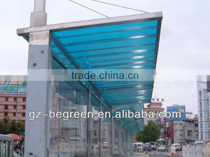 Engineering case of polycarbonate sheet,and PC hollow sheet&PC solid sheet, plastic roofing panel