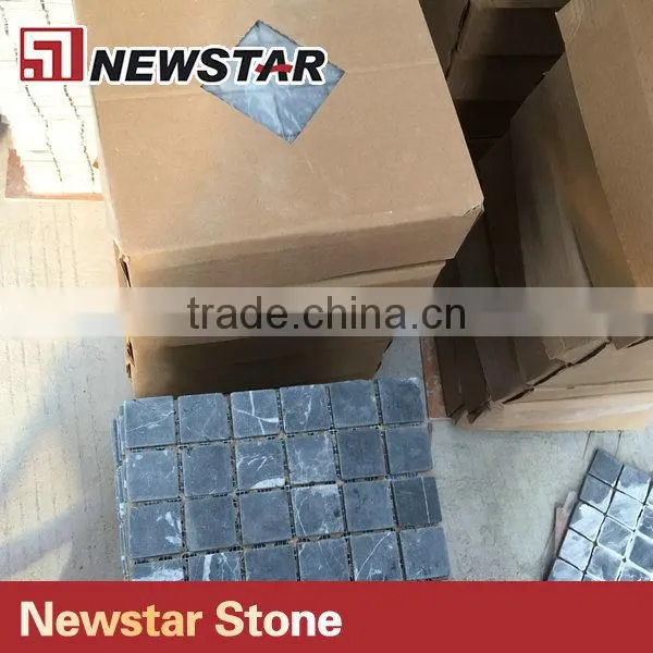 Newstar Black And Gold Marble Waterjet Floor Medallion Tile For Sale Mosaic