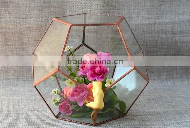 Attractive indoor decor glass flower vase clear glass terrarium globe
