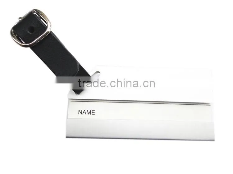Golden Metal Tag with Leather Strap