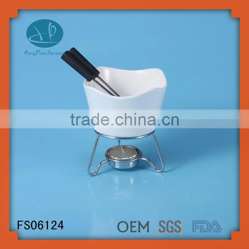 Hot sale mini fondue set,chocolate fondue bowl, chocolate pot + stand