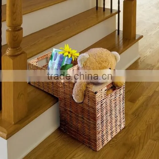 wholesale large willow House stair storage baskets or wicker step basket
