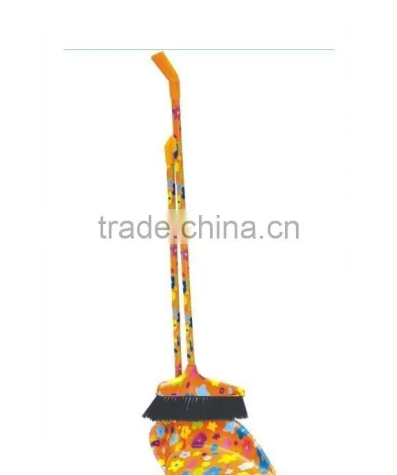 high quality household cleaning printing plastic dustpan with long handle