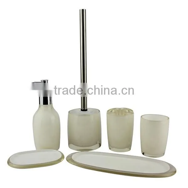 Novel and eco-friendly dinas 6 Piece Bathroom Accessory Holder , Soap Pump , Tray , Toothbrush