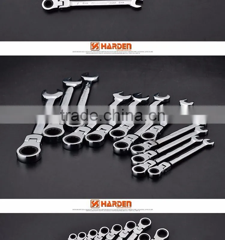 Professional 15mm Chrome Vanadium Flexible Combination Ratchet Wrench Set