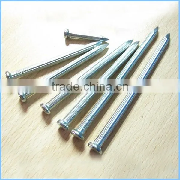 High-strength galvanized steel cement nail for construction