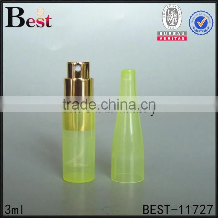 Shanghai Best 3ml mini perfume spray bottle red color perfume spray bottle round perfume bottle glass spray with plastic cap