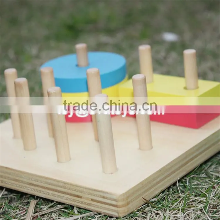 Hot sale preschool geometry shape sort toys wooden baby blocks W13D107