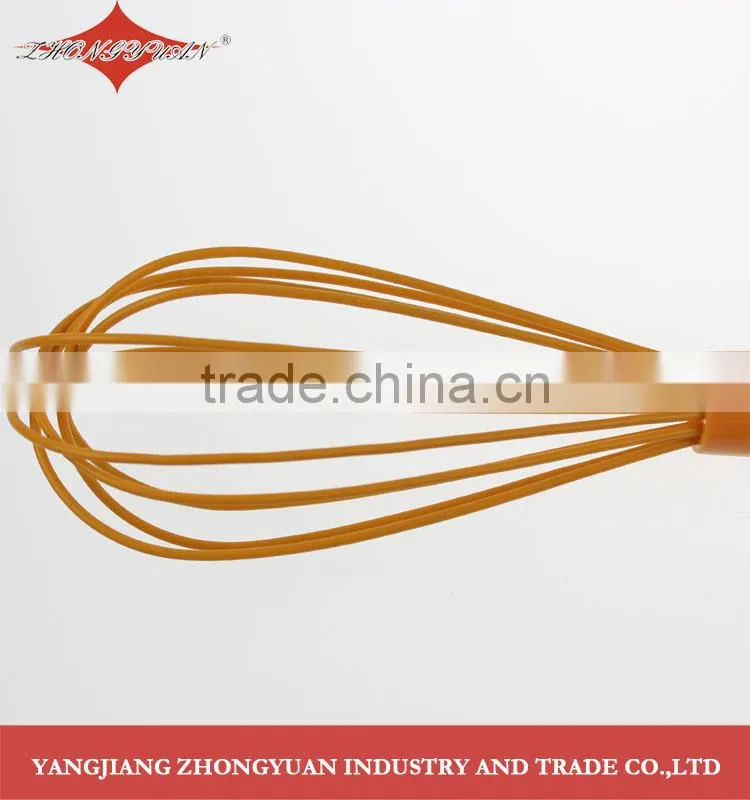 11.5-inch silicone coated wires egg whisk with transparent plastic handle
