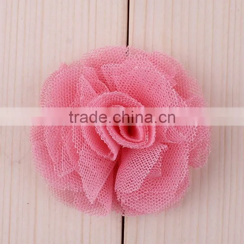 handmade mesh flower clip for kids hair accessories