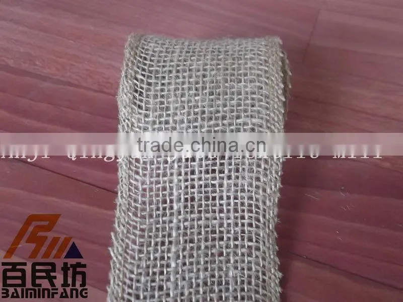 burlap fabric craft ribbon 2.5'' wide 5yards long nature color