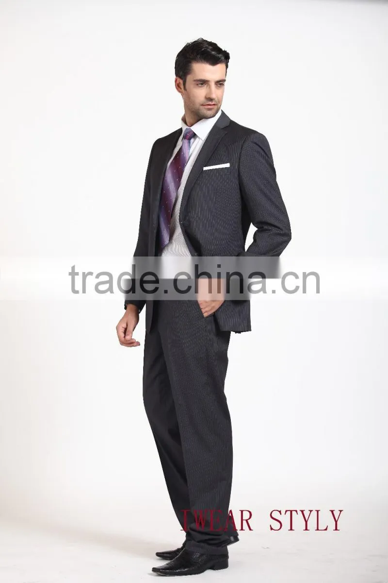 2015 Fashion Designed/striped business suits for man / jacket & pant