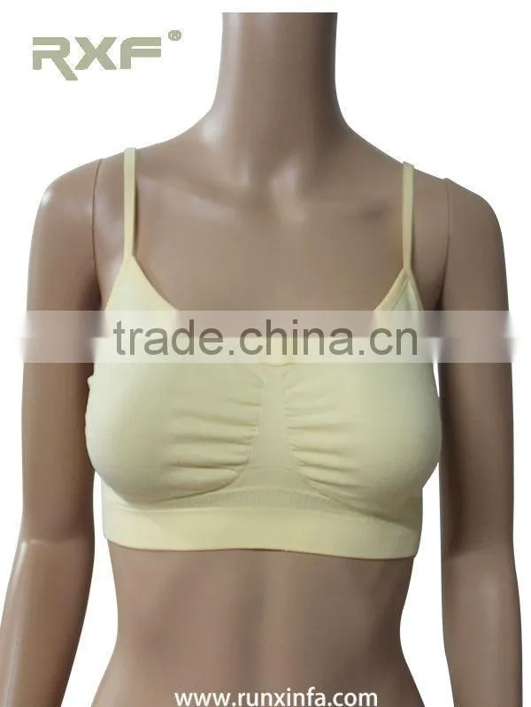 Wholesale yellow seamless sports bra, stylish bra in China factory