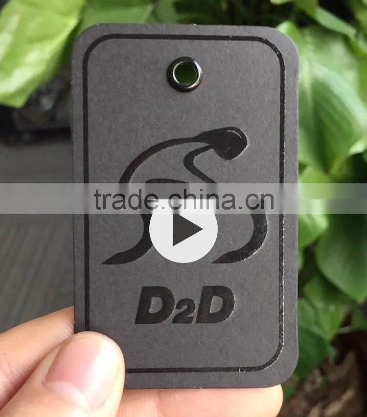 2017 custom design fancy shape paper hang tags with gold eyelet
