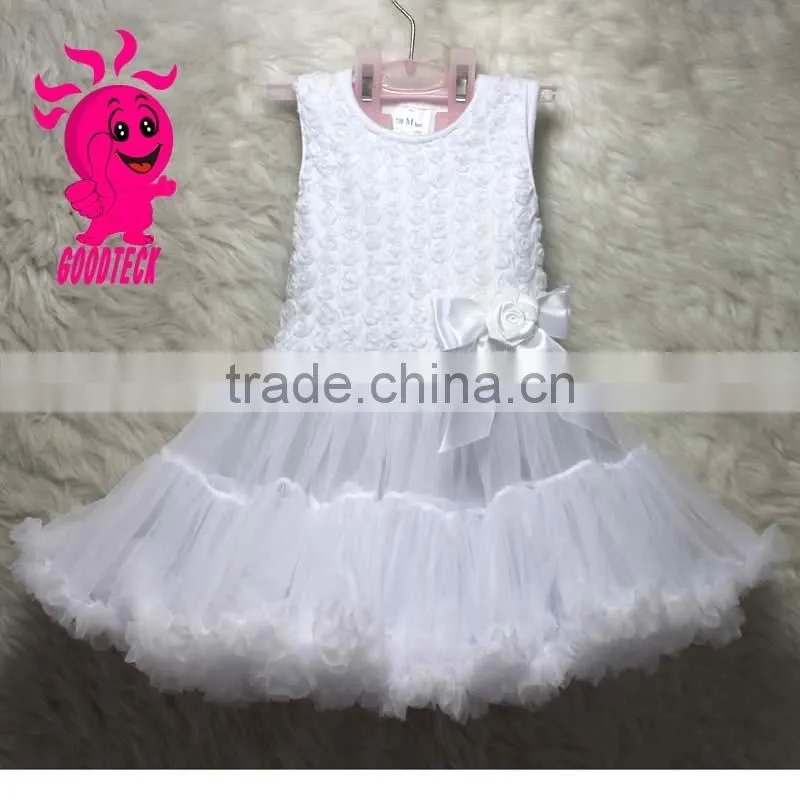 Fashionable fancy cheap hot sell custom baby girl summer little rose flower girl dress