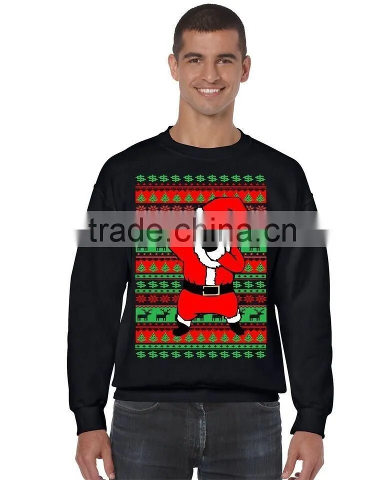 Wholesale ugly Christmas hand knitting cotton pullover sweater designs