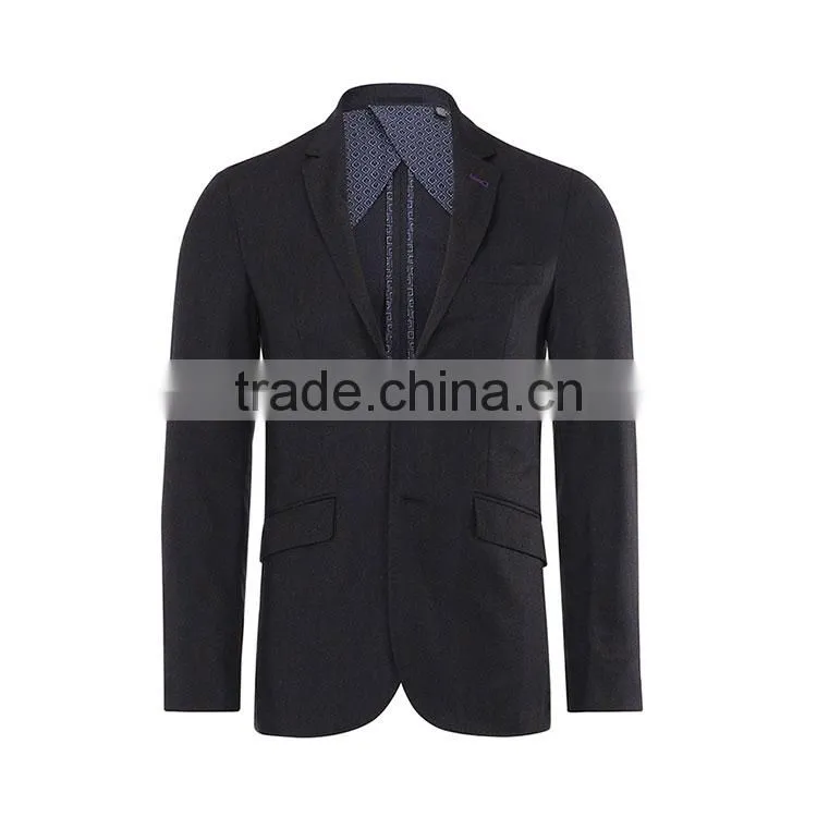 New Design Half Lined Polyester Viscose Black Man Business Suit Jacket