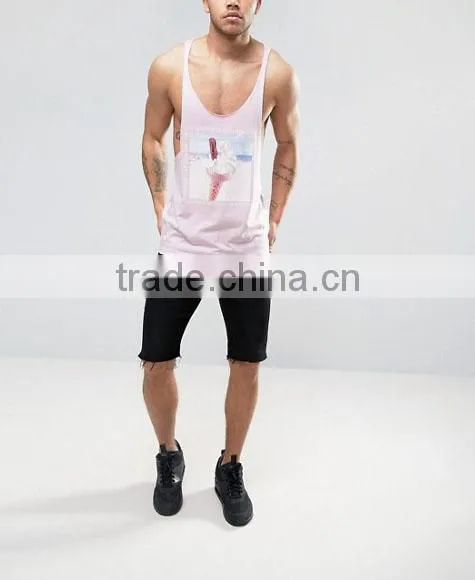 Custom mens overall sublimation 100% polyester stringer fitness gym singlets