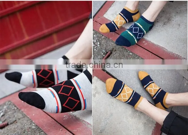 New style different pattern cotton Korean style men wear sport Ankle Invisible Sock compression sock