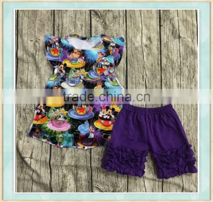 2017 Thailand clothes wholesale American kids clothes children girls halloween boutique outfit